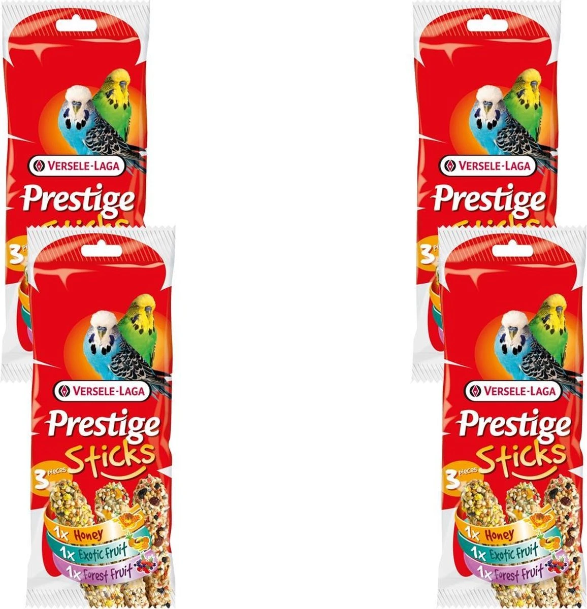 Versele-Laga Prestige Sticks Parkiet Triple Variety - Vogelsnack - 4 X 3x30 G 3 Versele-Laga Prestige Sticks Parkiet Triple Variety - Vogelsnack - 4 X 3x30 G