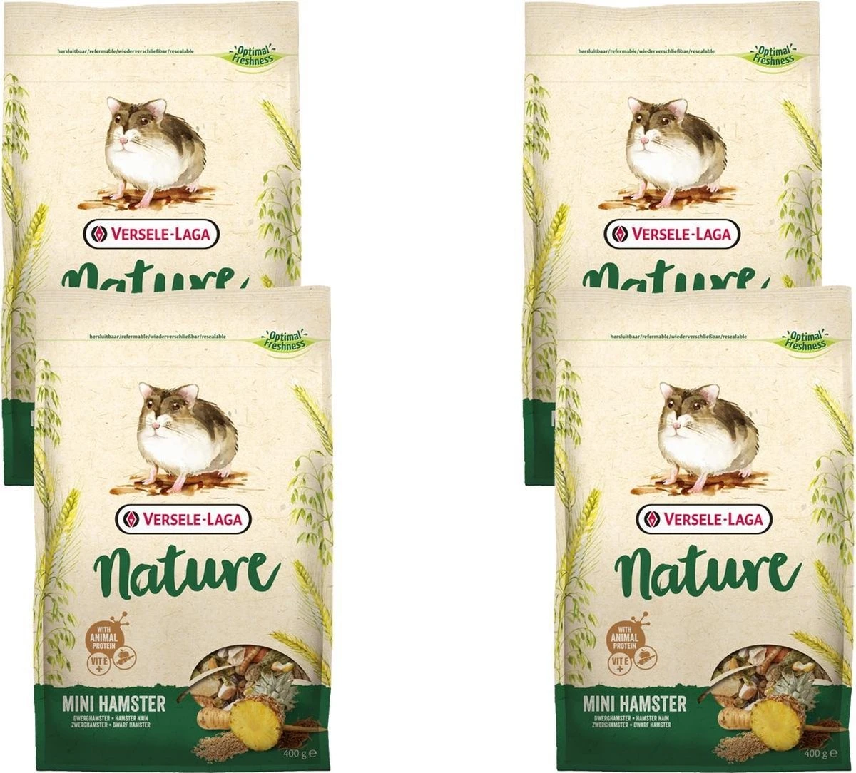 Versele-Laga Nature Mini Hamster - Hamstervoer - 4 X 400 G 3 Versele-Laga Nature Mini Hamster - Hamstervoer - 4 X 400 G