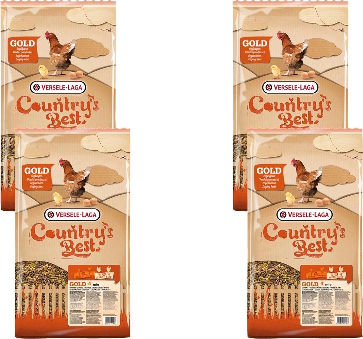 Versele-Laga Country`s Best Gold 4 Mix Kip-Graan Met Legkorrel - Kippenvoer - 4 X 5 Kg Standaard 3 Versele-Laga Country`s Best Gold 4 Mix Kip-Graan Met Legkorrel - Kippenvoer - 4 X 5 Kg Standaard