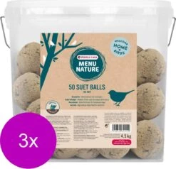 Versele-Laga Menu Nature Mezenbollen Zonder Net - Vogelvoer - 3 X 4,5 Kg (50 Stuks)