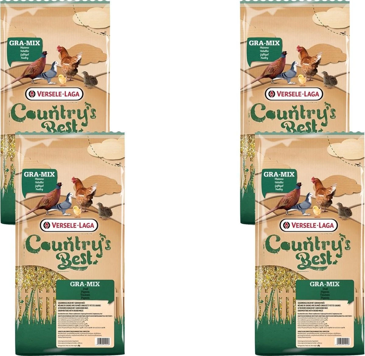 Versele-Laga Country`s Best Gra-Mix Sierduiven Gebroken Mais - Pluimveevoer - 4 X 4 Kg 3 Versele-Laga Country`s Best Gra-Mix Sierduiven Gebroken Mais - Pluimveevoer - 4 X 4 Kg