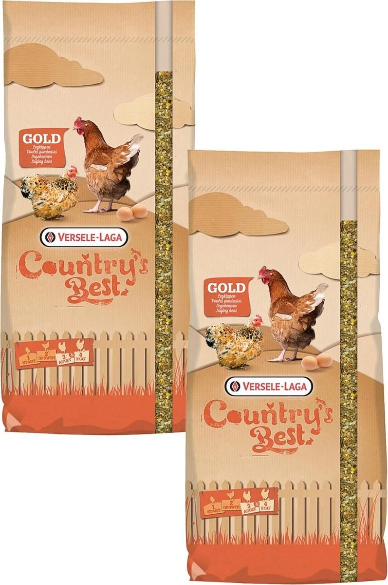 Versele-Laga Country's Best Gold 4 Mix Kip-graan Met Legkorrel - Lippenvoer - 2 X 20 Kg 3 Versele-Laga Country's Best Gold 4 Mix Kip-graan Met Legkorrel - Lippenvoer - 2 X 20 Kg