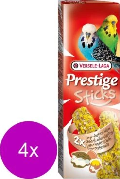 Versele-Laga Prestige Sticks Grasparkiet - Vogelsnack - 4 X Ei&Oesterschelp