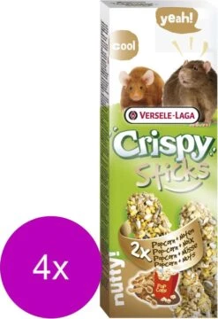 Versele-Laga Crispy Sticks RatΜis – Knaagdiersnack – 4 X Popcorn 2×55 G