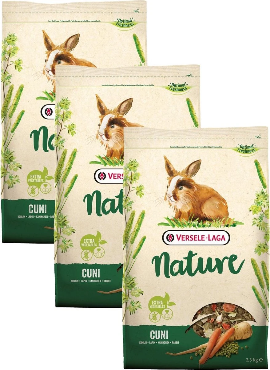 Versele-Laga Nature Cuni - Konijnenvoer - 3 X 2.3 Kg 3 Versele-Laga Nature Cuni - Konijnenvoer - 3 X 2.3 Kg