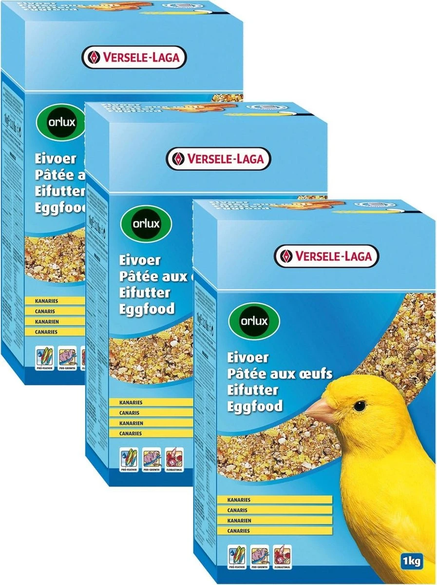 Versele-Laga Orlux Eivoer Droog Kanarie - Vogelvoer - 3 X 1 Kg Geel 3 Versele-Laga Orlux Eivoer Droog Kanarie - Vogelvoer - 3 X 1 Kg Geel