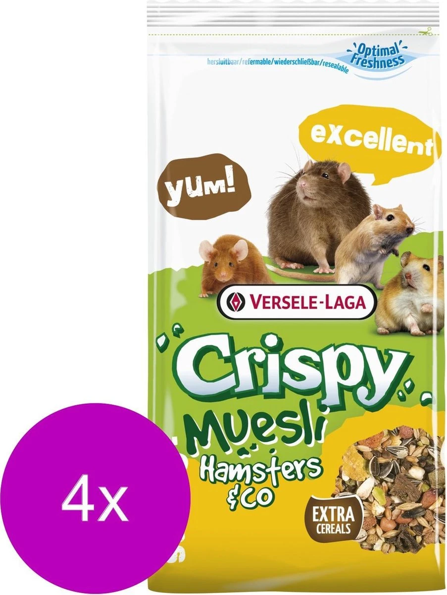 Versele-Laga Crispy Muesli Hamsters & Co – Hamstervoer – 4 X 1 Kg Met Coccid 3 Versele-Laga Crispy Muesli Hamsters & Co – Hamstervoer – 4 X 1 Kg Met Coccid