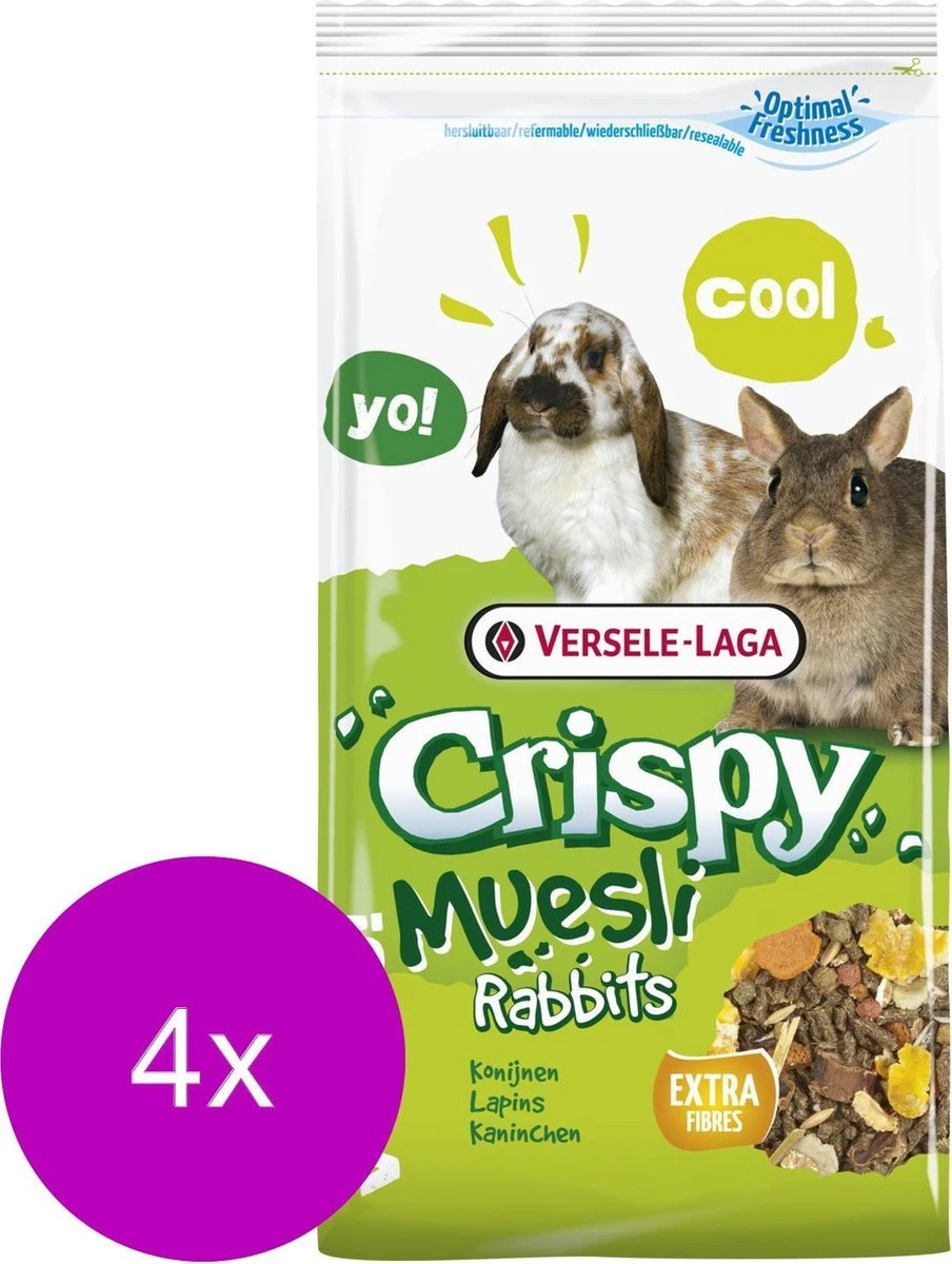 Versele-Laga Crispy Muesli Konijnen - Konijnenvoer - 4 X 1 Kg 3 Versele-Laga Crispy Muesli Konijnen - Konijnenvoer - 4 X 1 Kg
