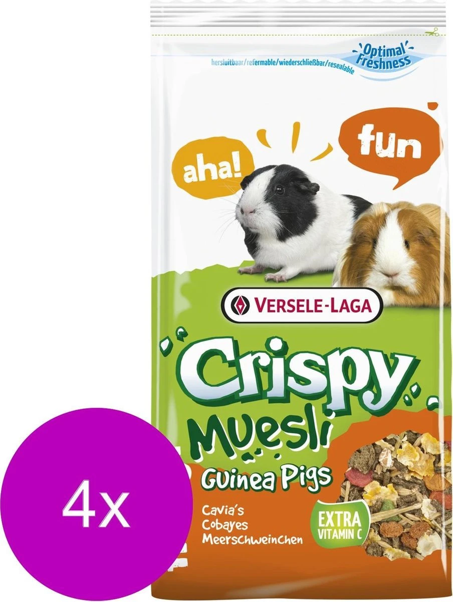 Versele-Laga Crispy Muesli Cavia’s – Caviavoer – 4 X 1 Kg 3 Versele-Laga Crispy Muesli Cavia’s – Caviavoer – 4 X 1 Kg