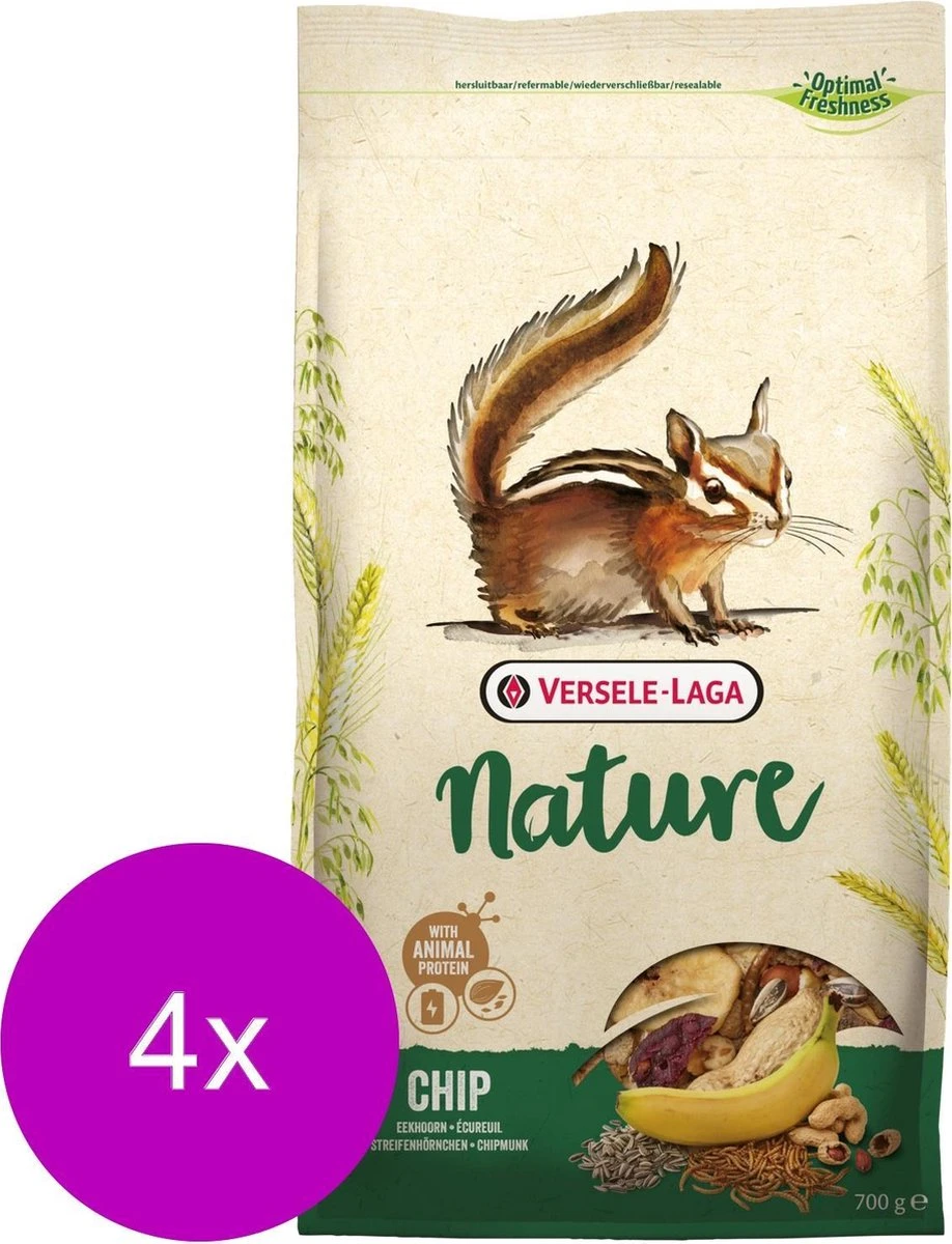 Versele-Laga Nature Chip Eekhoorntjes - Knaagdierenvoer - 4 X 700 G