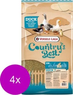 Versele-Laga Country`s Best Duck 3 Pellet 2mm Watervogel - Pluimveevoer - 4 X 5 Kg Van 13 Weken