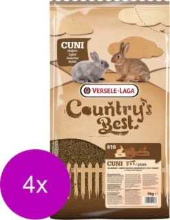 Versele-Laga Country`s Best Cuni Fit Pure - Konijnenkorrel - Konijnenvoer - 4 X 5 Kg