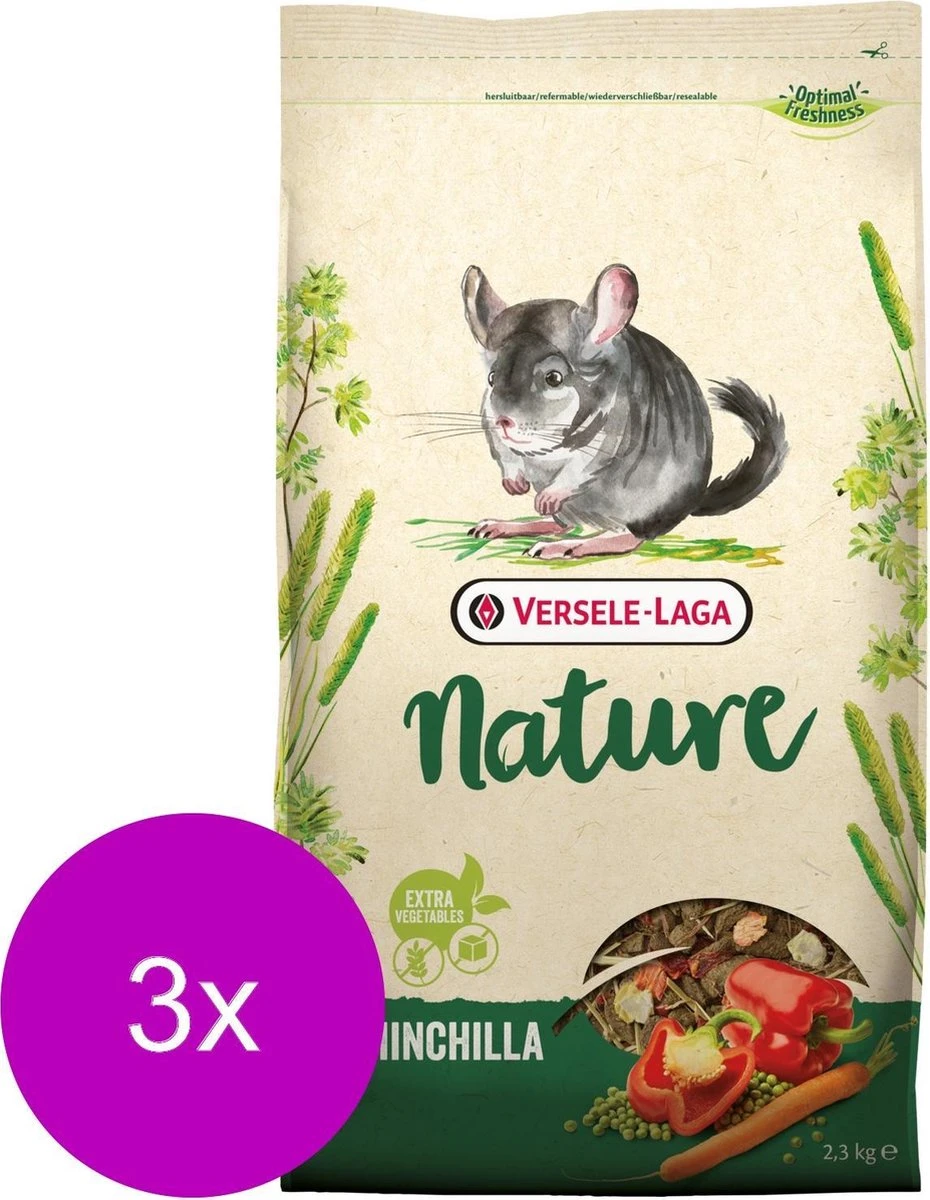 Versele-Laga Nature Chinchilla – Chinchillavoer – 3 X 2.3 Kg 3 Versele-Laga Nature Chinchilla – Chinchillavoer – 3 X 2.3 Kg