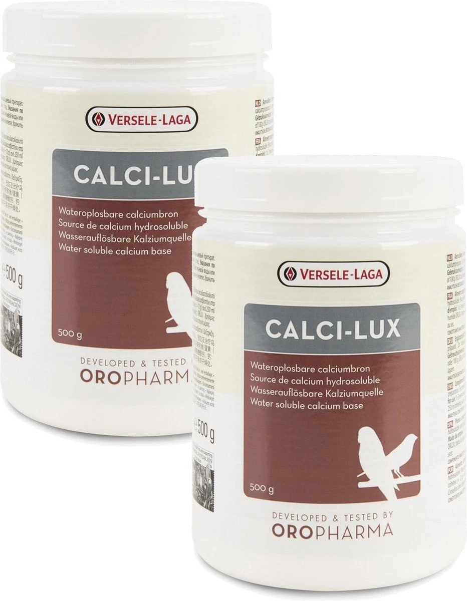 Versele-Laga Oropharma Calci-Lux Voor Eischaal&Skelet - Vogelsupplement - 2 X 500 G