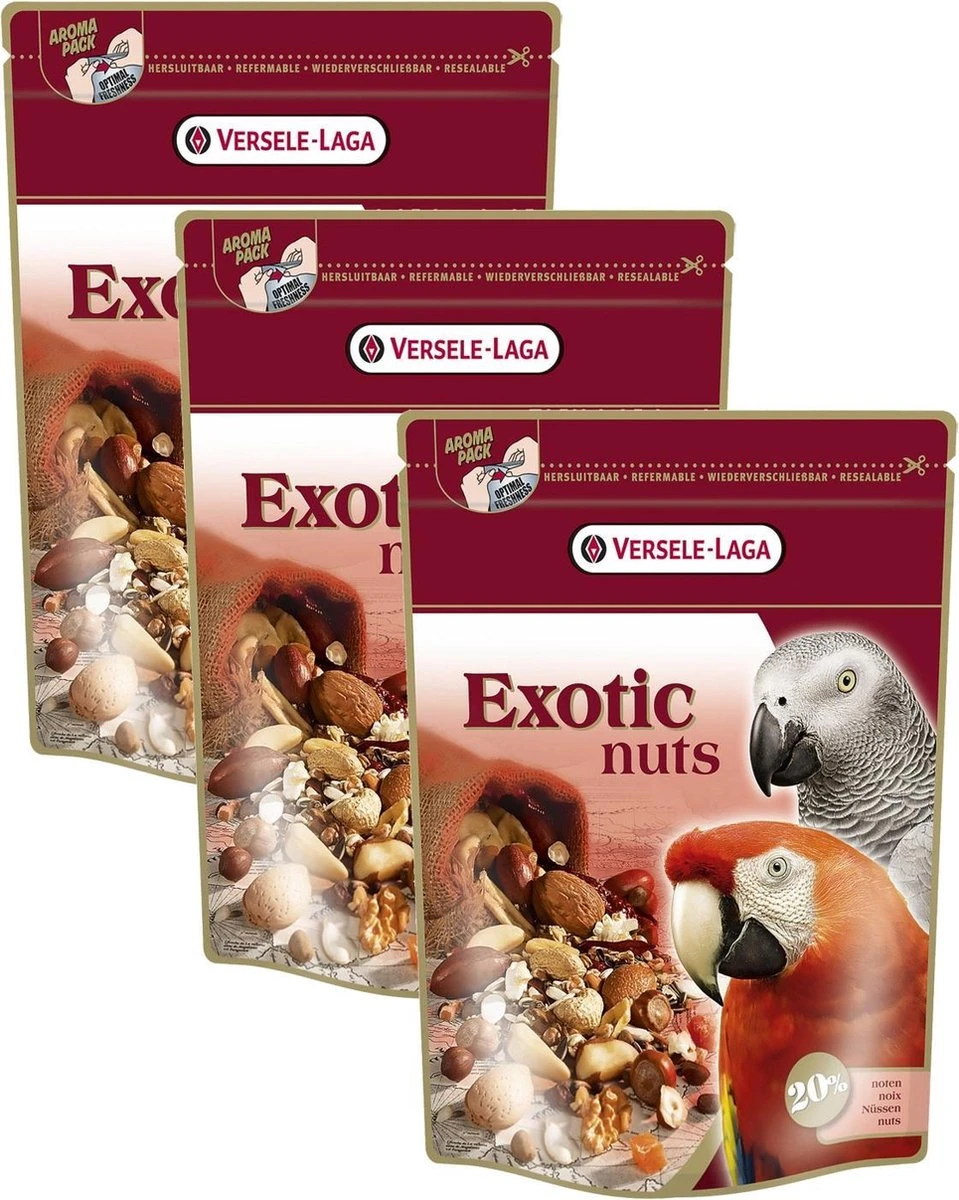 Versele-Laga Prestige Premium Exotic Nuts Papegaai - Vogelvoer - 3 X 750 G 3 Versele-Laga Prestige Premium Exotic Nuts Papegaai - Vogelvoer - 3 X 750 G