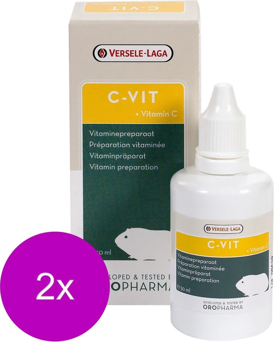 Versele-Laga Oropharma C-Vit Multivitamine Cavia's - Voedingssupplement - Weerstand - 2 X 50 Ml 3 Versele-Laga Oropharma C-Vit Multivitamine Cavia's - Voedingssupplement - Weerstand - 2 X 50 Ml